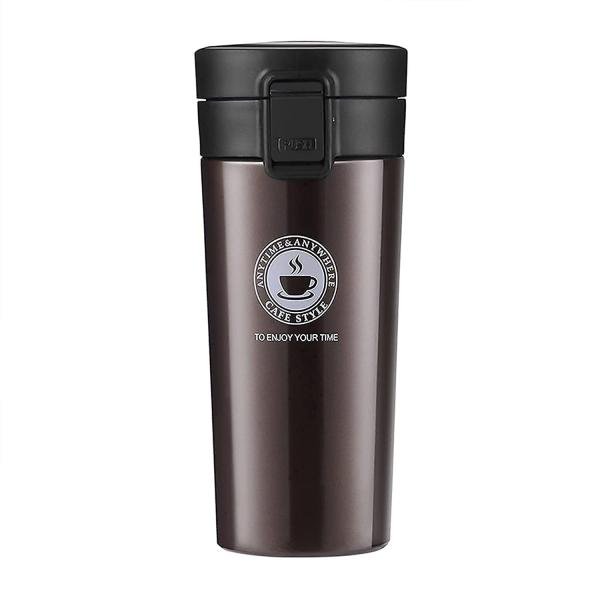 Coffee Travel Mug Insulated Coffee Cup with Leakproof Lid Vacuum Insulation Stainless Steel Reusable for Hot Cold Coffee, Water and Tea Thermal Mug with NonSlip Protective Cover 380ml