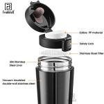 Coffee Travel Mug Insulated Coffee Cup with Leakproof Lid Vacuum Insulation Stainless Steel Reusable for Hot Cold Coffee, Water and Tea Thermal Mug with NonSlip Protective Cover 380ml