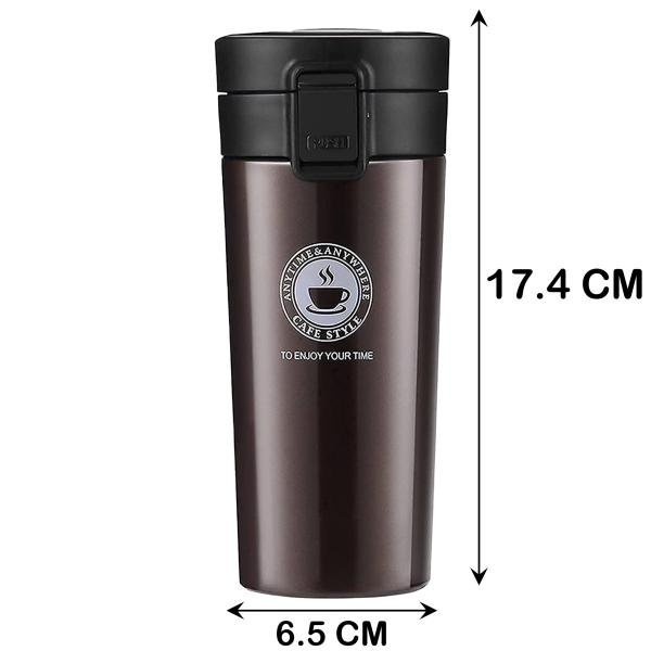 Coffee Travel Mug Insulated Coffee Cup with Leakproof Lid Vacuum Insulation Stainless Steel Reusable for Hot Cold Coffee, Water and Tea Thermal Mug with NonSlip Protective Cover 380ml