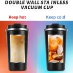 510ml Thermos Coffee Mug Stainless Steel Coffee Cup Vacuum Flask Thermal Tumbler Insulated Cup Water Bottle Portable Leakproof Travel Mug Black