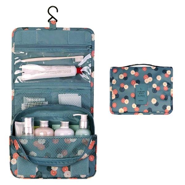Multifunction Hanging Toiletry Bag, Portable Makeup Pouch Waterproof Cosmetic Bag Travel Cosmetic Kit Handle Organizer with Hook for Women Girls :::: Color As Per Availability::::