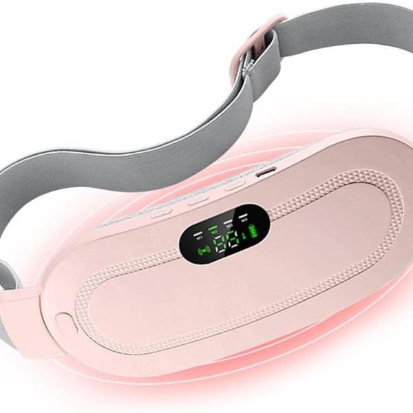 Portable Cordless Heating Pad, Menstrual Heating Pad, Period Heating Pad for Cramps with 3 Heat Levels and 4 Vibration Massage Modes, Stomach or Back Heating Pad for Women and Gir